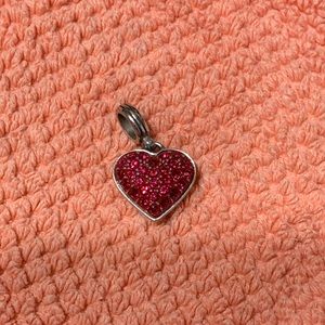 Brighton red with stone heart charm